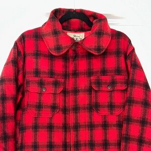 Vtg 60's Ladies Woolrich Mackinaw Cruiser Buffalo Plaid Wool Hunting Coat sz42/L